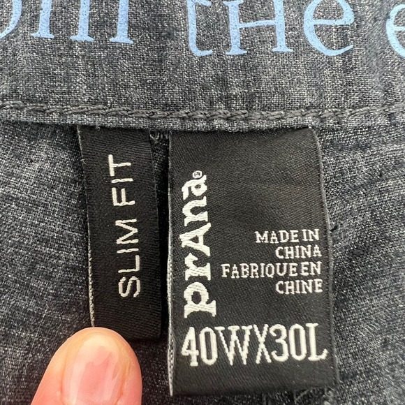 Prana Furrow‎ Pants Mens 40x29.5 Gray Blue Hemp Blend Lightweight Straight Leg - Picture 4 of 8